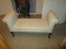 White/Cream Upholstered Bed-End Beach w/ Pad Feet