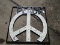 Metal Hand Painted Peace Sign Décor