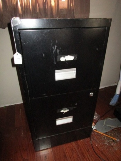 2 Drawer Black Metal File Cabinet