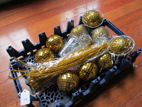 Lot - Golden Baubles, Pipe Cleaners, Etc.
