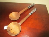 Wooden Salad Spoons Décor w/ Glazed Tips