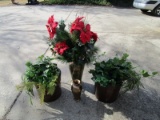 Lot - Brass Planter w/ Rope/Berry Trim, 15 1/2