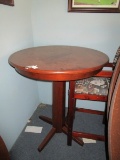 Wooden Round Top Highball Table Pedestal Stand