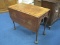 Mahogany Drop Leaf Table Carved Acanthus Leaves on Cabriole Legs w/ Ball/Claw Feet