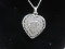 Stamped FAS 925 Heart Locket w/ Marcasite Accents on Chain