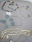 Lot - Necklace/Earring Sets Ceramic Floral Design, Polished Turquoise & Beaded Design