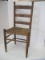 Early Oak Ladder Back Chair w/ Woven Seat