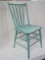 Spindle Curved Back Chair Teal Antiqued Finish