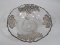 Sterling Silver Overlay Floral Swag/Butterfly Design Footed Handled Flared Rim Bowl
