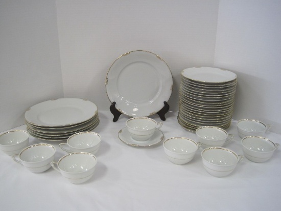 41 Pieces - Heinrich Winterling Bavaria China Dinnerware Gilt Trim Green Makers Mark