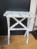 Rustic Chic X-Braced Trestle Base Accent table Antiqued Finish