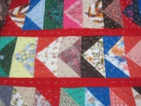 Triangle Block Pattern Summer Quilt Hand/Machine Sewn