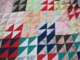 Triangle Block Pattern Summer Quilt Hand/Machine Sewn