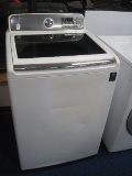 White Samsung Aqua Jet VRT/HE Washing Top Load Machine w/ Tinted Glass Lid