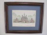 Williamsburg, Virginia Governor's Palace Lithograph Artist Clark M. Goff © 1973