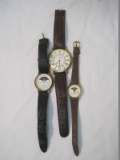 3 Fossil Wrist Watches 1 w/ Large Face 1 5/8