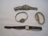 4 Ladies Wrist Watches Gruen Precision Quartz, Timex, Elgin & JAZ Paris Quartz