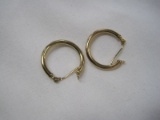 Pair - 14k Hoop Design Pierced Earrings