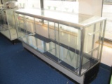 Metal Frame/Glass Lighted Display Case w/ 2 Glass Shelves & Brackets