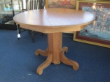 Oak Pedestal Round Table