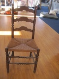 Pine Ladder Back Chair w/ Rush Seat