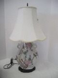 Semi-Porcelain Double Handled Vase Form Table Lamp