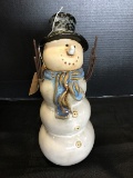 Kirklands Potters Garden Ceramic Snowman Saint Nicholas Holiday Edition