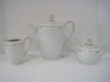 5 Piece - Heinrich Winterling Bavaria China Coffee Service w/ Gilt Trim Green Makers Mark