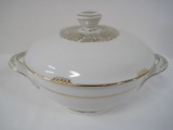 Heinrich Winterling Bavaria China Covered Serving Bowl w/ Gilt Trim/Floral & Foliage Design