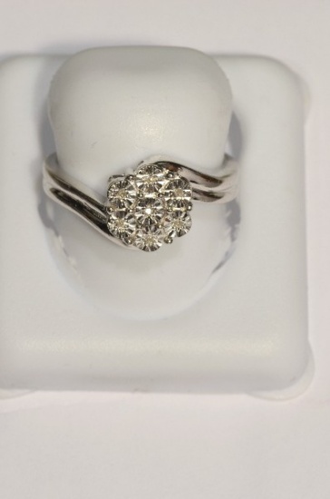 Sterling Silver 7 Diamonds Ring