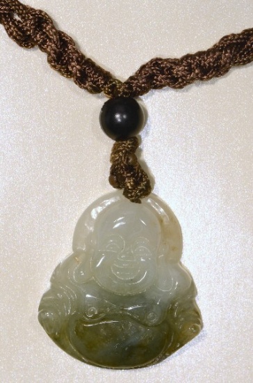 Genuine Hand Carved Jade Buddha Necklace