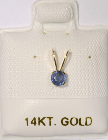 14K Gold Sapphire Pendant