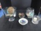 Lot - Table Décor Raised Glass Bowls, Votive Candle Holder, Dish w/ Décor, Etc.