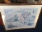 Watercolor Houses Print Artist Signed C. Winter Obeon in Wooden Frame/Matt