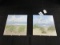 Pair - Painted Sand Dune Tiles Artist Signed Park Wall Mounted