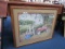 Vintage Apple Orchard Scene Artist Signed in Bead Trim Wood Frame/Matt