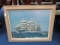 Ship on The Ocean Scene in Pine Wood/Unfinished Frame/Matt