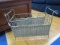 Metal Grey Magazine Stand Wicker Sides, Curled Sides/Handles