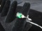 925 Stamped Ring 3-Stones Green, 2 White