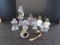 Lot - 8 Miniature Oil Lamps/Glass, 1 Grecian Style, 2 Milk Glass, Etc.