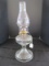 Glass Oil Lamp Bead Trim w/ Hurricane Glass Shade