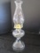 Glass Scalloped Base/Top Oil Lamp w/ Bead Trim Hurricane Shade