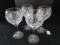 4 Waterford Crystal Glass Wine Glass, Diamond Cut Motif, Star-Burst Base