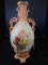 Royal Wettina Made in Russia Ceramic Vase w/ Handles, Gilted Trim/Pattern w/ Flowers