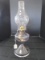 Glass Vintage Oil Lamp Bead Trim w/ Laurel Leaf/Torch Motif Hurricane Shade