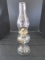 Scalloped Base Glass Oil Lamp w/ Hurricane Shade