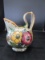 Areo Royal Zaid-Holland 4604 Marked Pottery Jug Floral Motif Glazed Stoneware