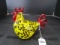 Murano Art Glass Rooster Red/Yellow Spot Paper Weight