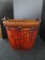 Wood/Wicker Dark Stain Bucket w/ Wood Handles