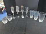 Class Lot - Cristallbra Fumo' Flute Glasses Gilted Rim, Misc. Glasses, Etc.